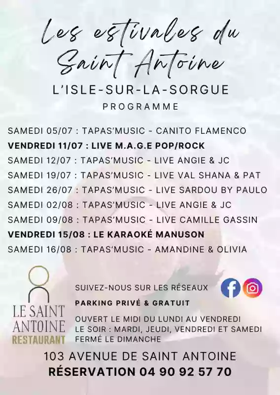Evenement - Le Saint Antoine - L'Isle-sur-la-Sorgue - Restaurant Le Thor